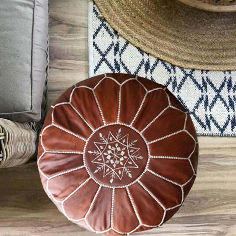 Shop Authentic Handmade Moroccan Leather Poufs Online: Add Exotic Charm to Your Home Decor